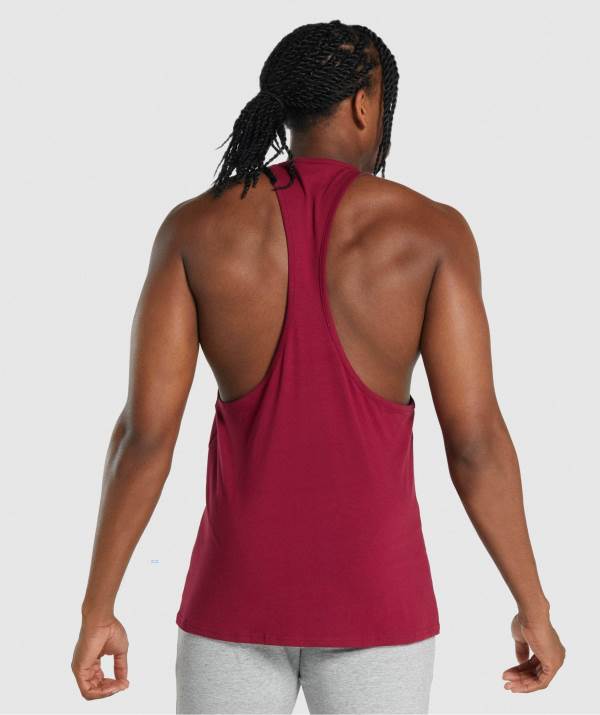 Panske Tielko Gymshark Critical 2.0 Stringer Bordove | FJ3795260